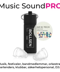 BOLLSEN Music SoundPRO öronproppar med AR KI Tech Mätning för musik - musik, festivaler, orkestrar, bartenders, klubbar, säkerhetspersonal, DJ:s