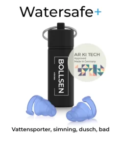 Watersafe+ öronproppar med AR KI Tech Mätning - Vattensporter, simning, dusch, bad